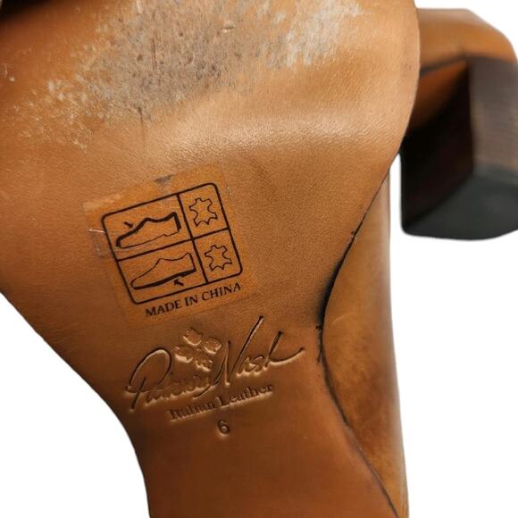 Patricia Nash Anna Block Heel Oxfords Tan Brown Leather Women's Size 6 - Picture 12 of 13